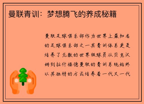 曼联青训：梦想腾飞的养成秘籍